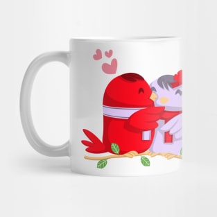 Valentines Love Birds Cute Romantic Red Mug